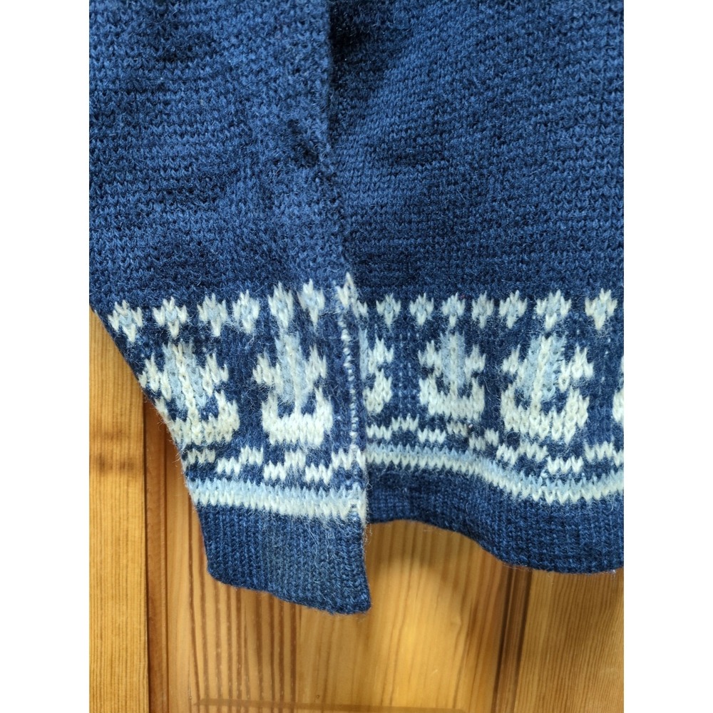 Vtg Viking Ships Nordstrikk Wool Norwegian Sweater Blue/White Sz 38 S/M (18x23) - Picture 5 of 14